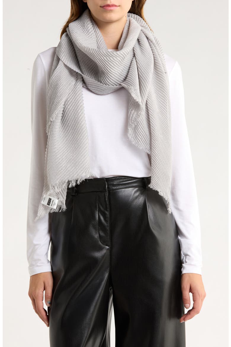 Pleated Occasion Wrap, Main, color, SILVER