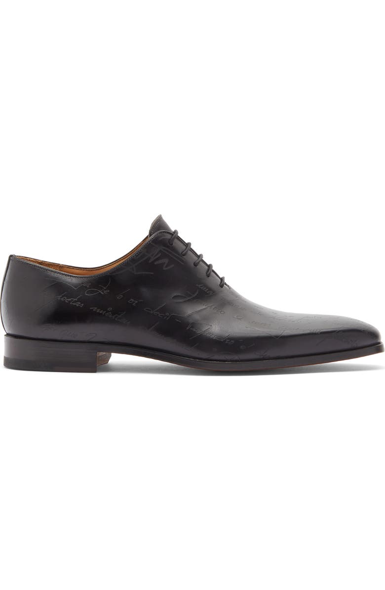 Magnanni Script Plain Toe Oxford, Alternate, color, Black
