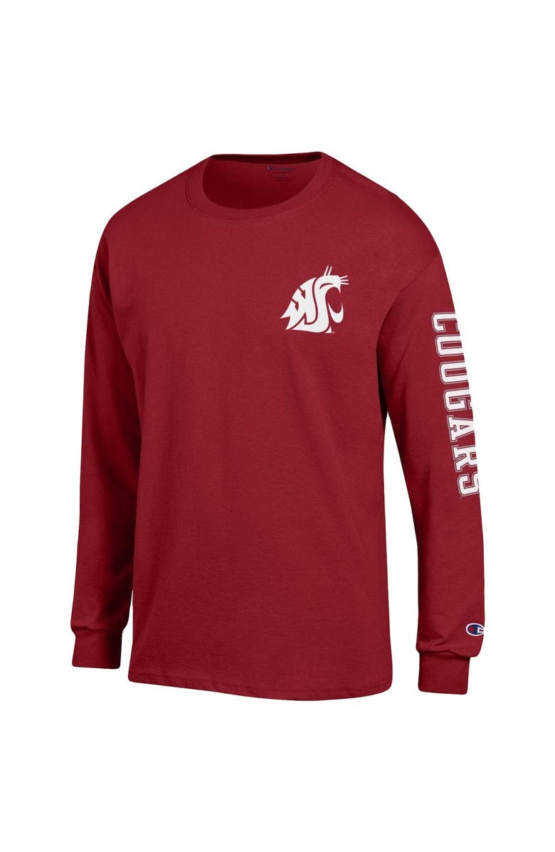 Champion Men's Champion Crimson Washington State Cougars Team Stack Long Sleeve T-Shirt, Alternate, color, Crimson