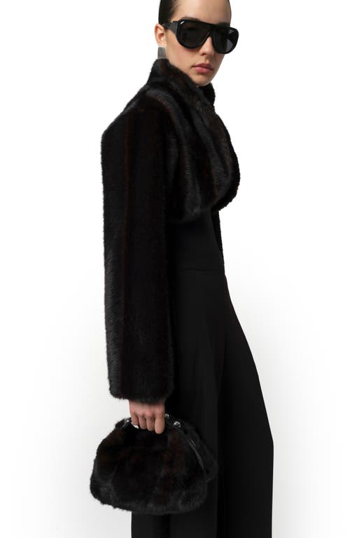 Apparis Odette Pluche™ Faux Mink Bolero In Black