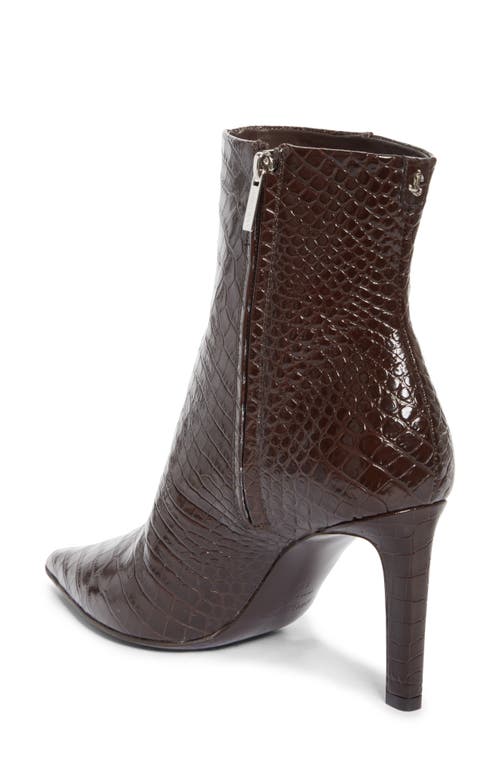 Jimmy Choo Croc-embossed Leather Ankle Boots With Pointed Toe In Animal Print