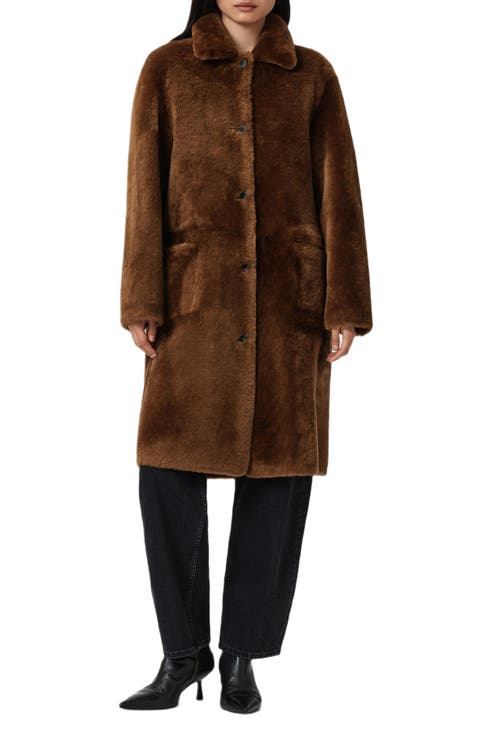 Serra Reversible Genuine Shearling Coat