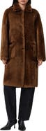 AllSaints Serra Reversible Genuine Shearling Coat