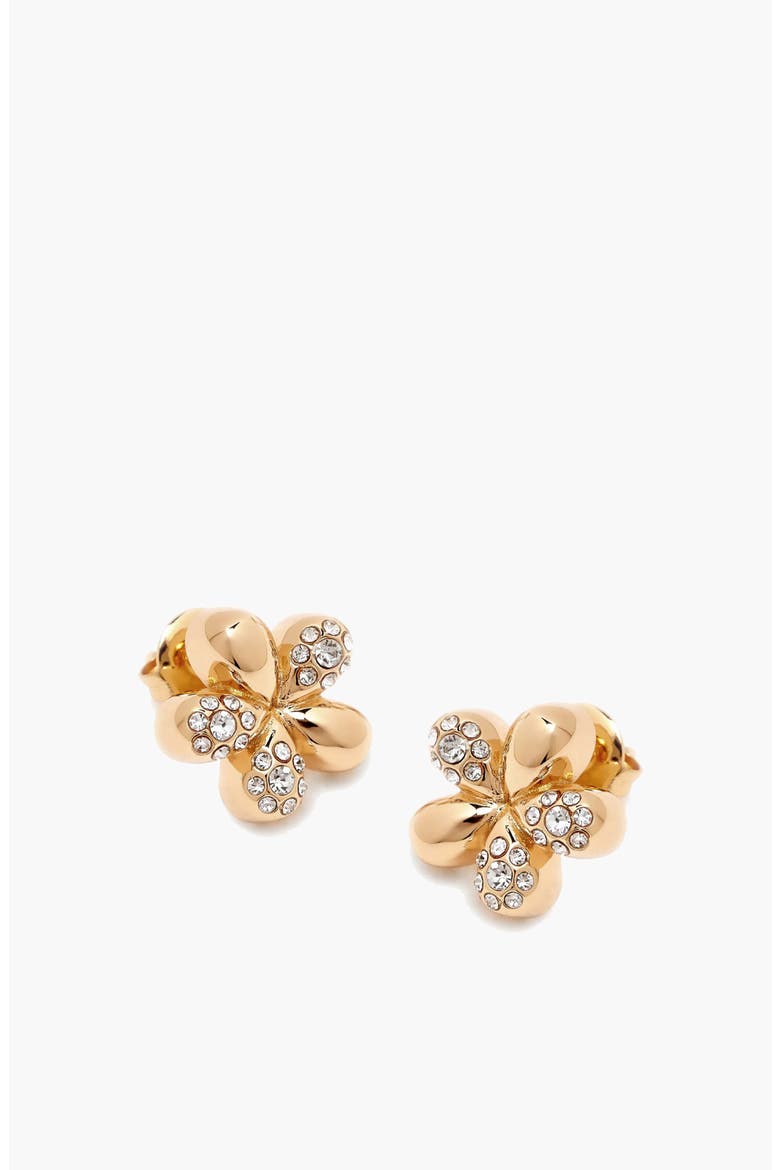 Luna Mini Flower Crystal Stud Earring in Gold, Main, color, Gold