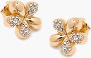 YOJ Luna Mini Flower Crystal Stud Earring in Gold