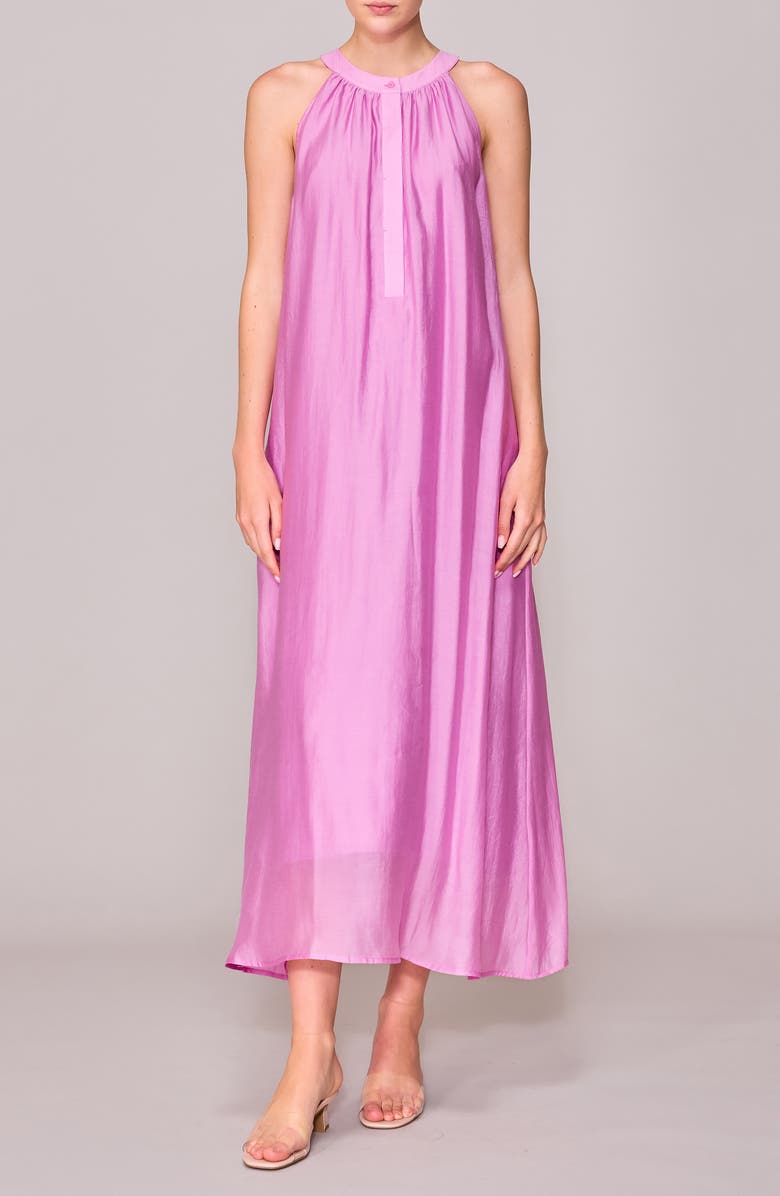 MELLODAY Half Placket Maxi Dress, Main, color, Orchid