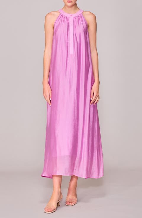 Half Placket Maxi Dress