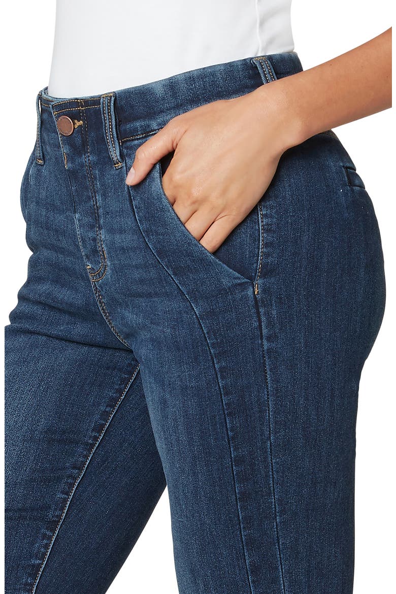 Gia High Waist Crop Pull-On Flare Jeans, Alternate, color, BASEL