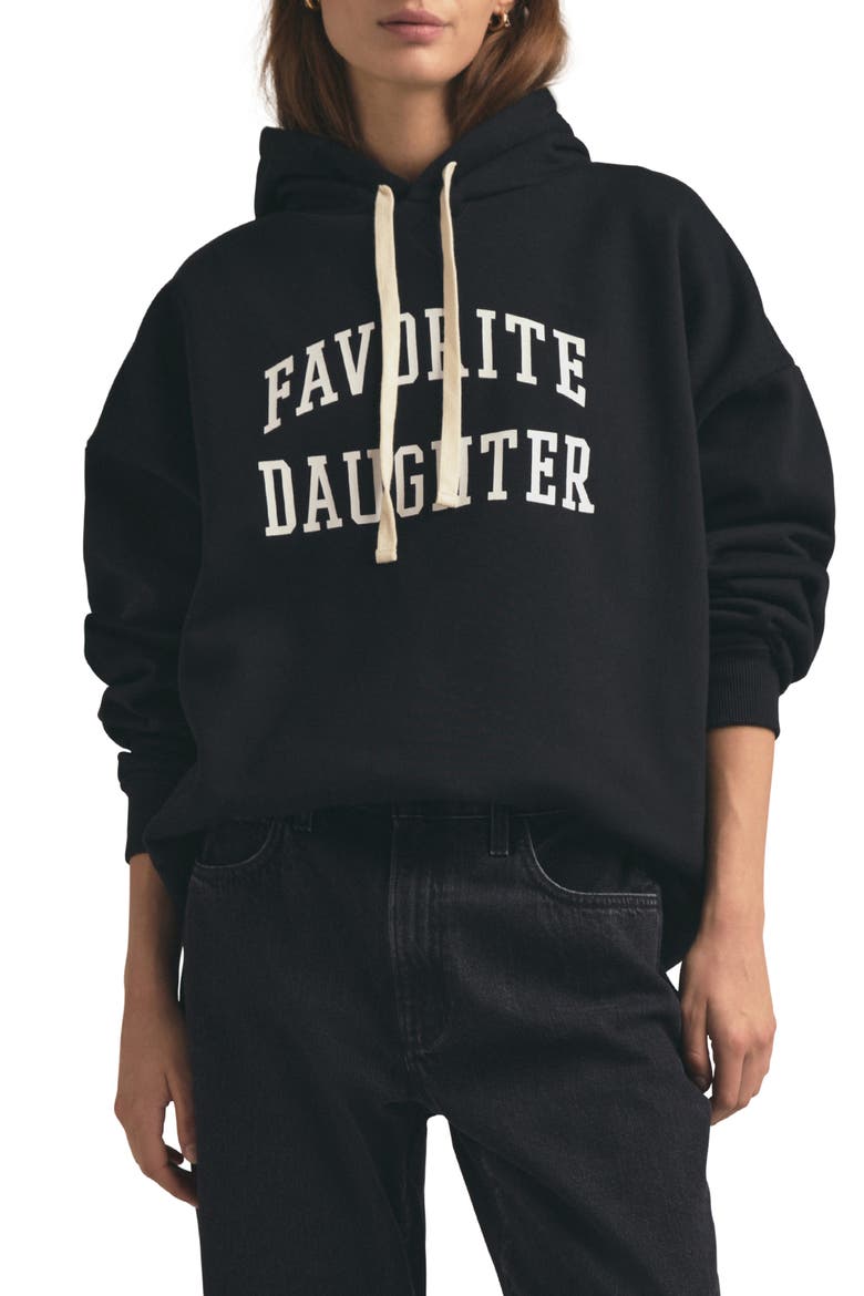 The Collegiate Graphic Hoodie, Main, color, BLACK