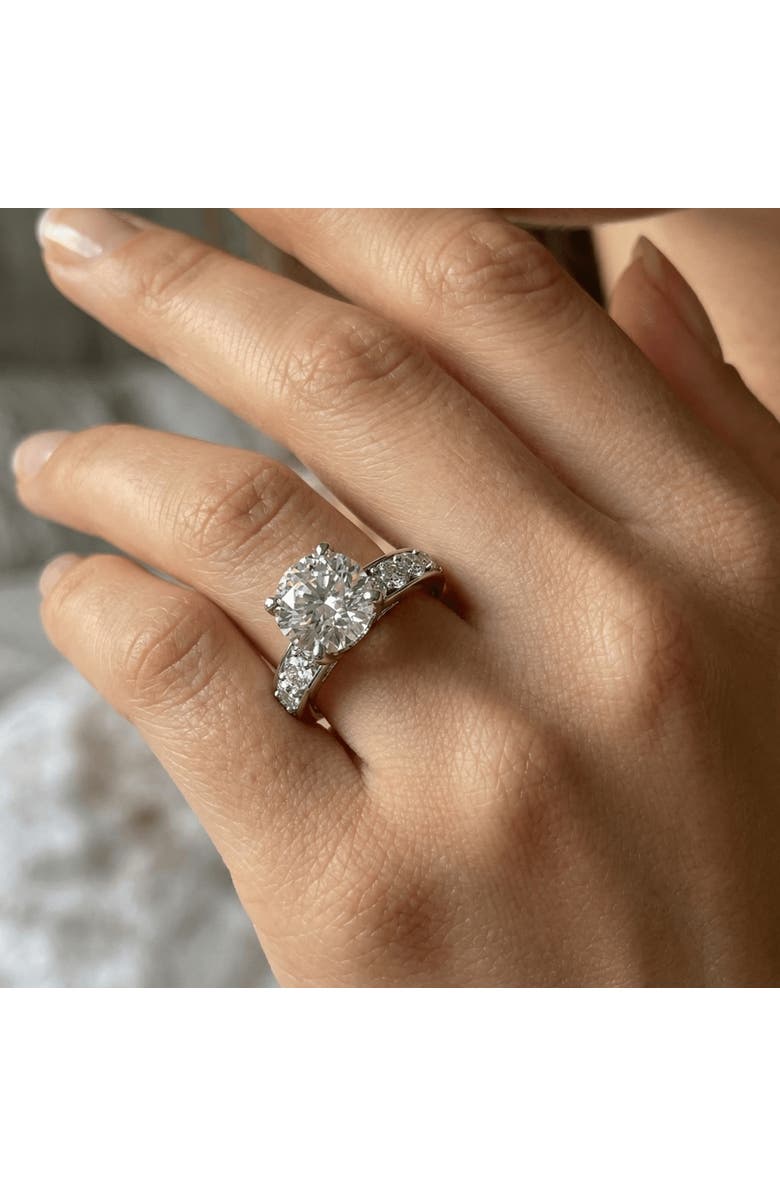 Bliss Diamond Certified 2.90Ct Round Diamond Engagement Ring Lab Grown, Alternate, color, 14K White Gold