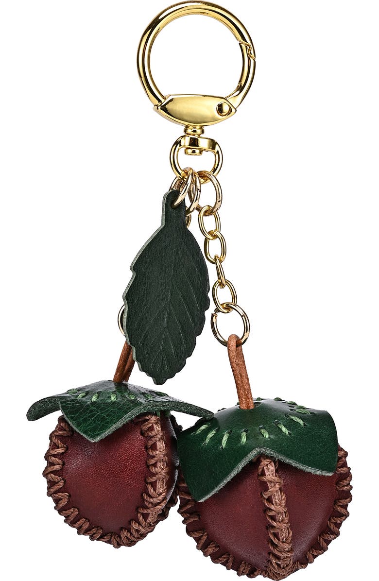 OLD TREND Simi Genuine Leather Mini Fruit Key Charm, Alternate, color, Wine