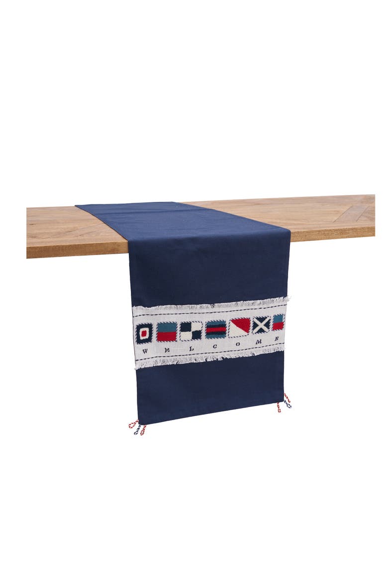 Nautical Flag Table Runner, 14" x 72", Alternate, color, Blue