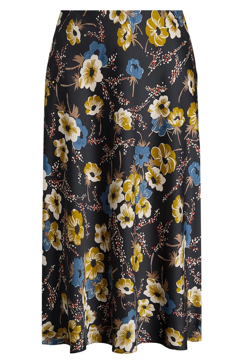 Satin Charmeuse Midi Skirt, Alternate, color, BLACK MULTI