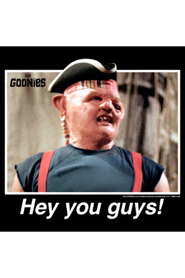 Men's The Goonies Sloth Hey You Guys Photo  Graphic T-Shirt, Alternate, color, Black