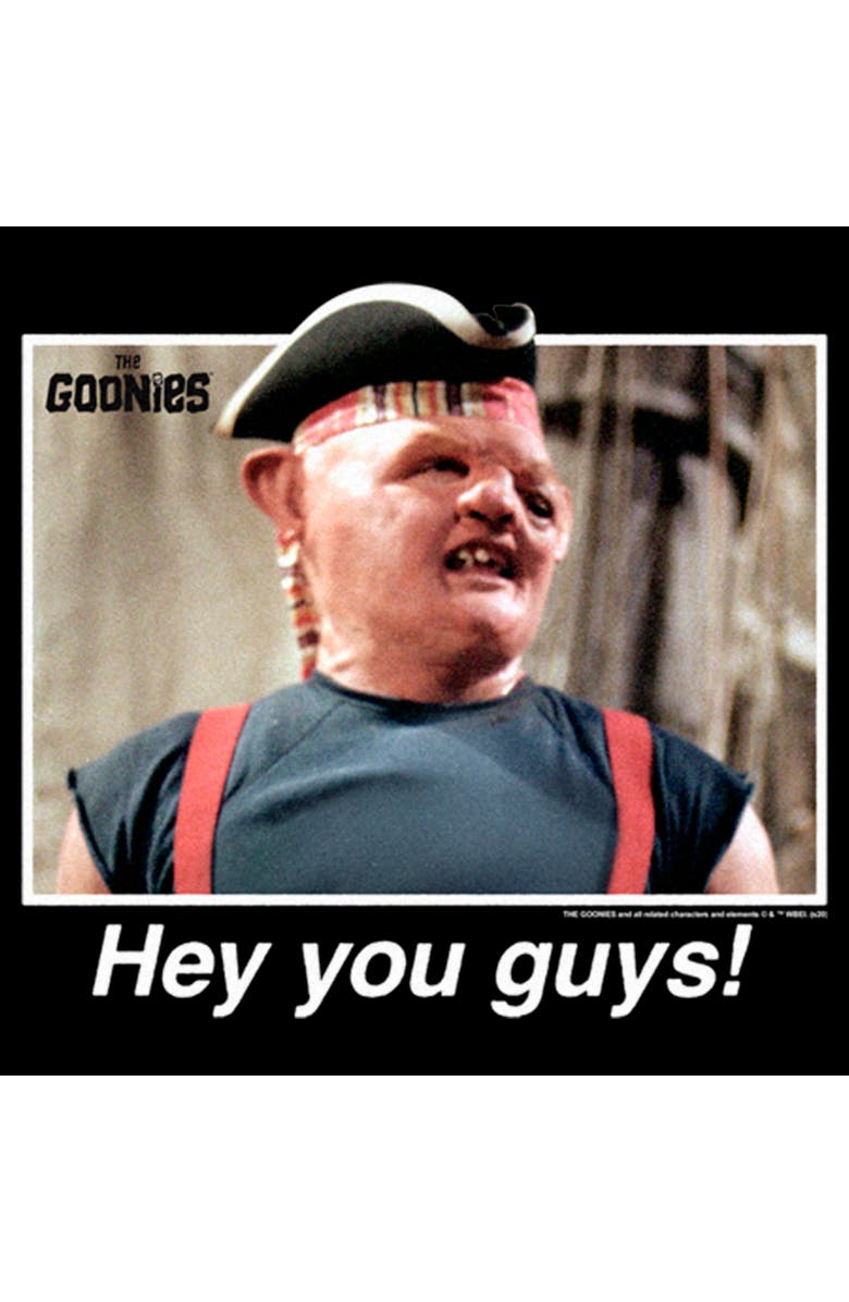 The Goonies Men's The Goonies Sloth Hey You Guys Photo Graphic T-Shirt, Alternate, color, Black