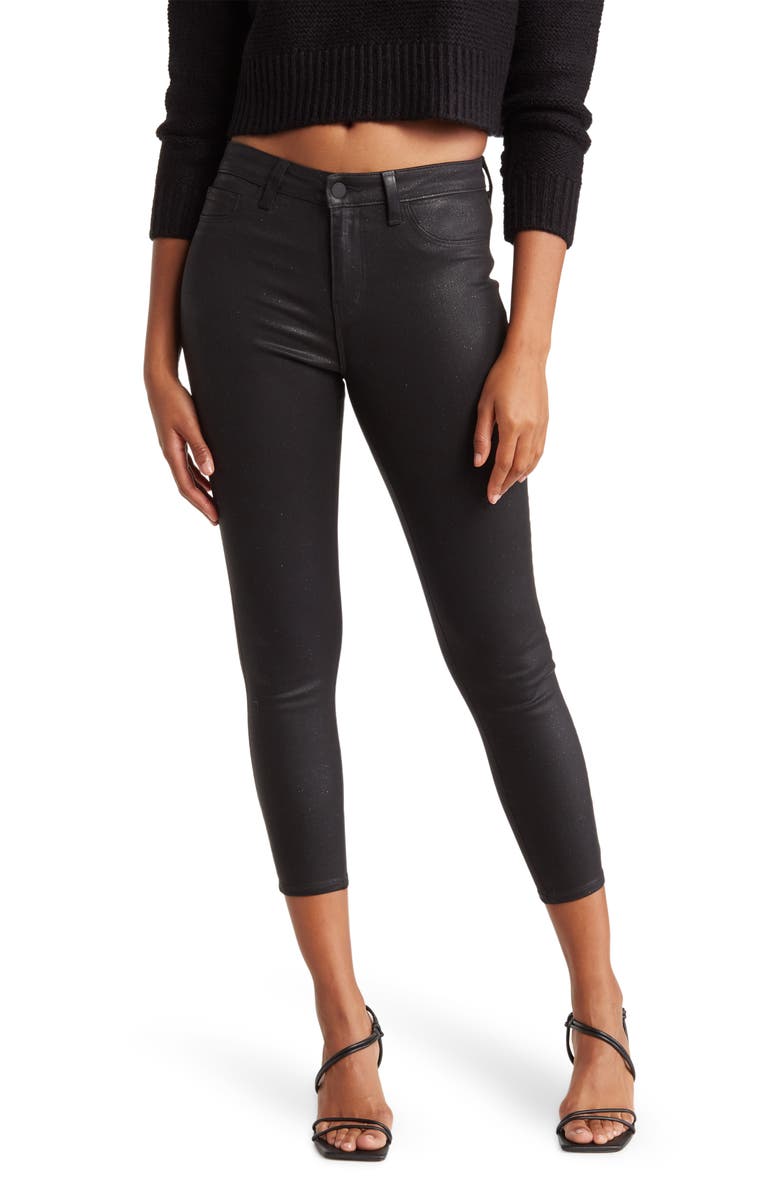L'AGENCE Margot Coated Crop High Waist Skinny Jeans, Main, color, 