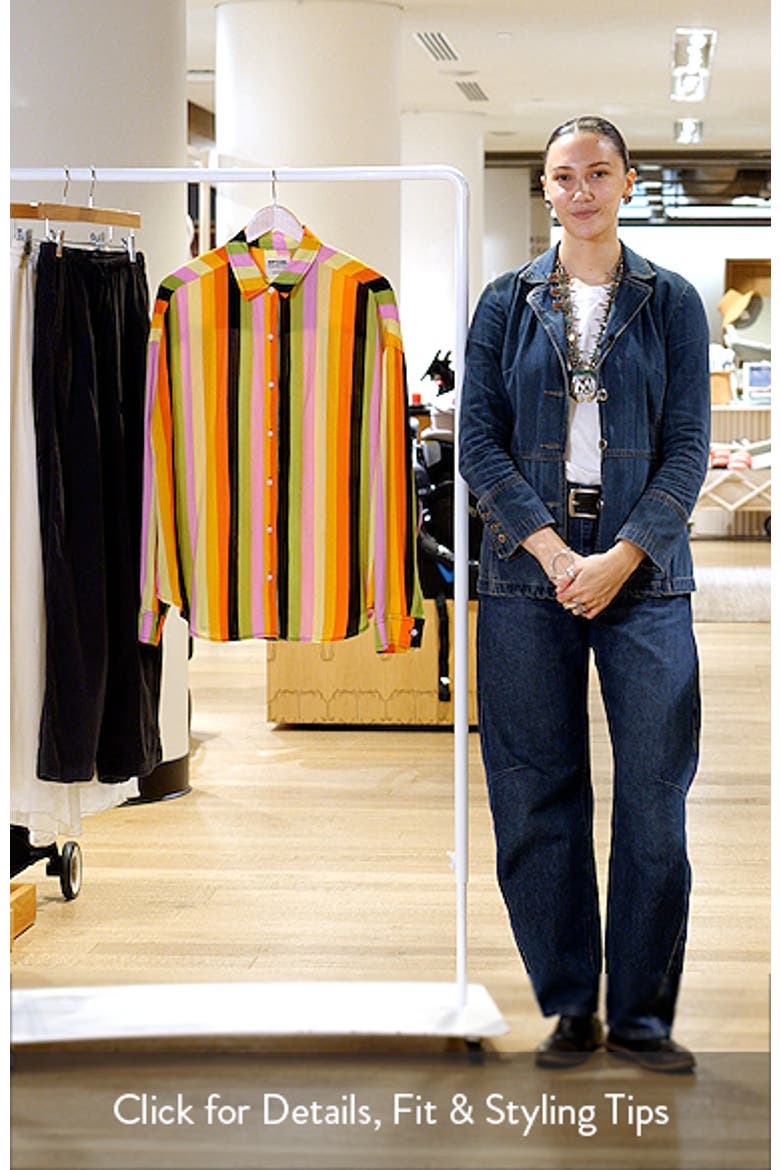 x Farm Rio Neon Stripe Relaxed Button-Up Shirt video