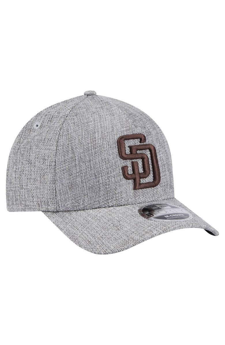 New Era Men's New Era Gray San Diego Padres Cotton Weave M-Crown A-Frame 9FORTY Adjustable Hat, Alternate, color, 