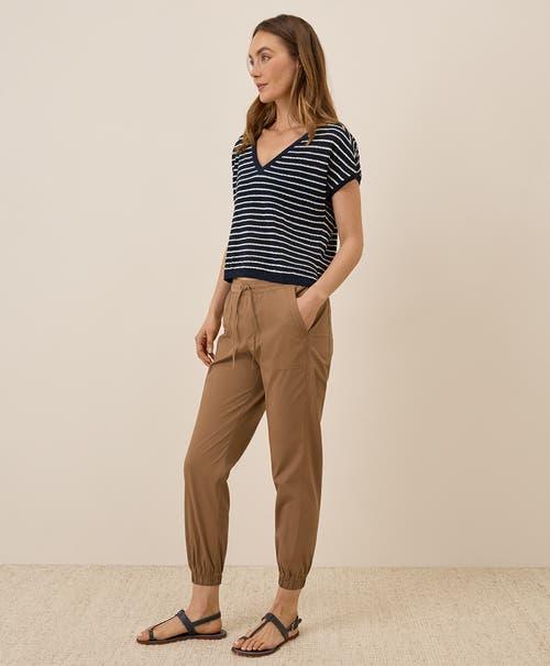 Pact Organic Cotton Monterey Poplin Jogger In Brown