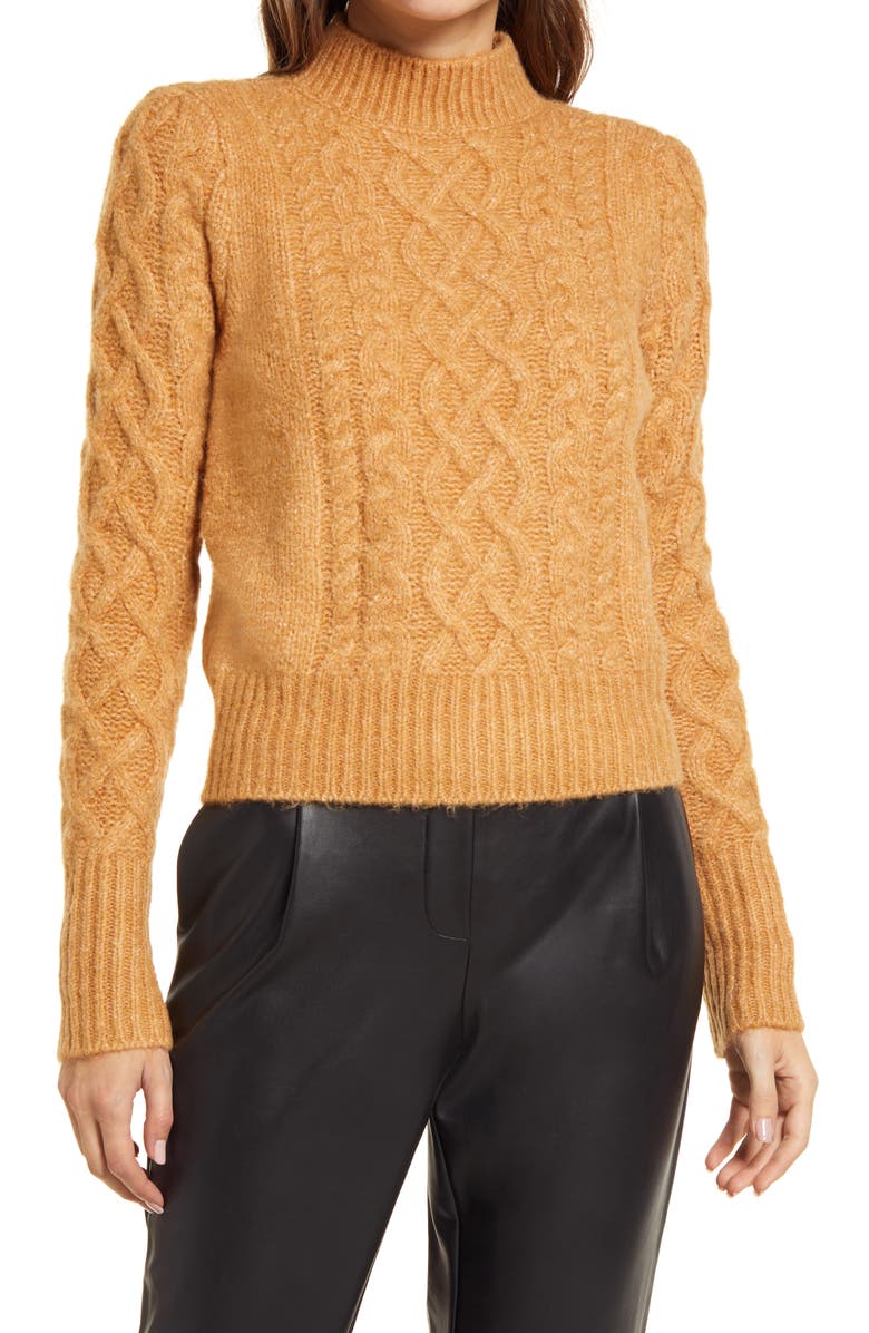 Halogen<sup>®</sup> x Atlantic-Pacific Cable Knit Sweater, Main, color,