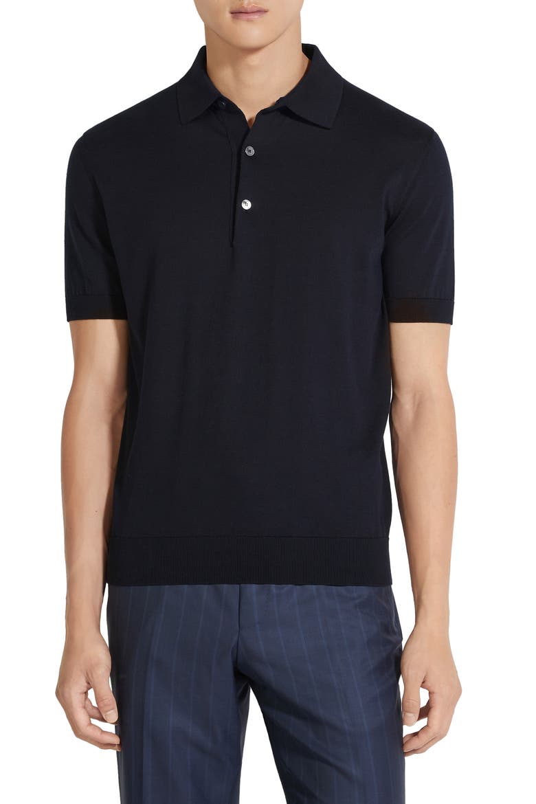 Premium Cotton Polo, Main, color, NAVY