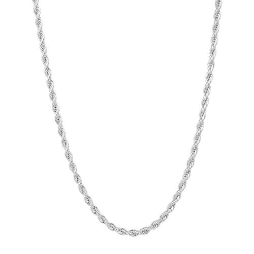 Donatello Gian Sterling Silver Thick 3.5mm Rope Chain In Silver