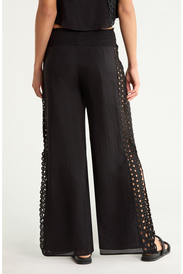 Wide Leg Cover-Up Pants, Alternate, color, BLACK