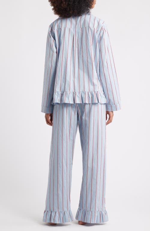 Damson Madder Frill Florie Stripe Pajamas In Blue