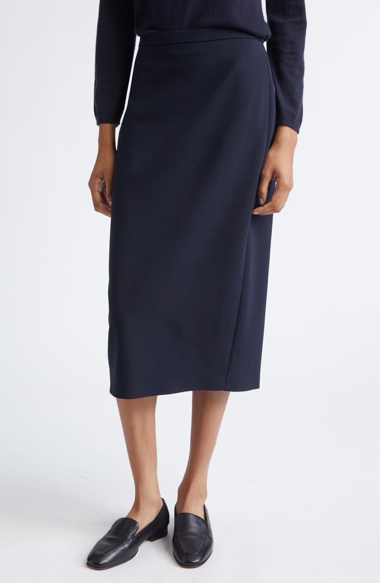 Max Mara Otre Stretch Wool Midi Skirt, Main, color, Ultramarine