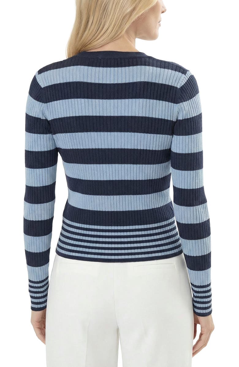 AREA STARS Striped Long Sleeve Knit Top, Alternate, color, Light Blue Navy