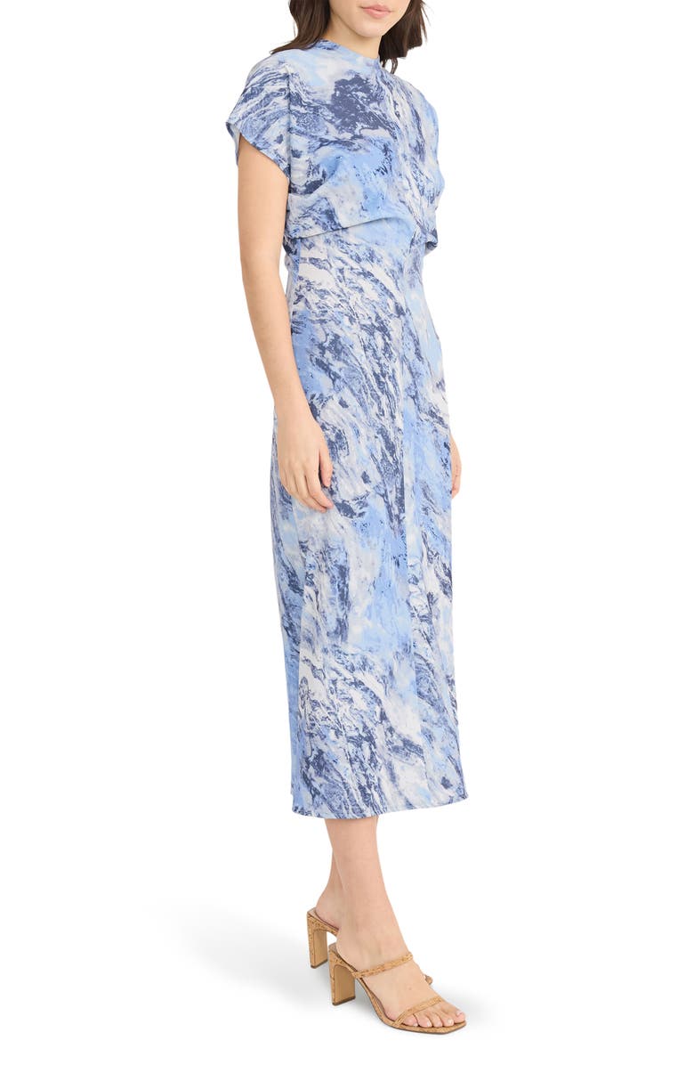 Luxely Print Drape Midi Dress, Alternate, color,