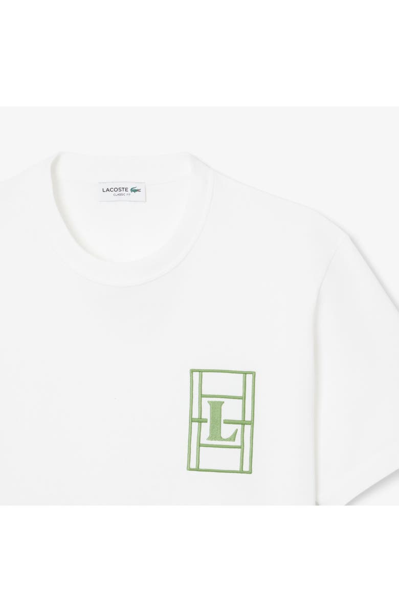Lacoste Embroidered Court Logo Cotton T-Shirt, Alternate, color, White