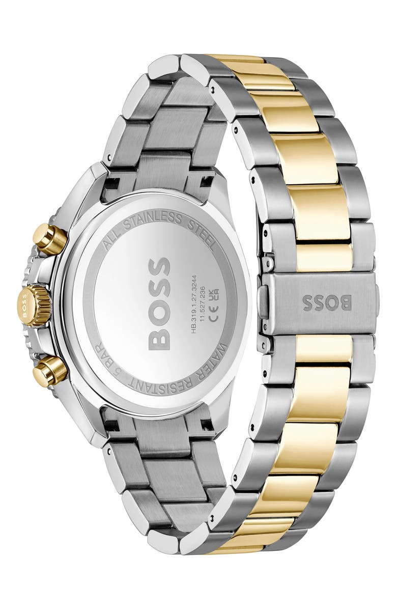 BOSS Runner Chronograph Bracelet Watch, 45mm, Alternate, color, Gray/Black