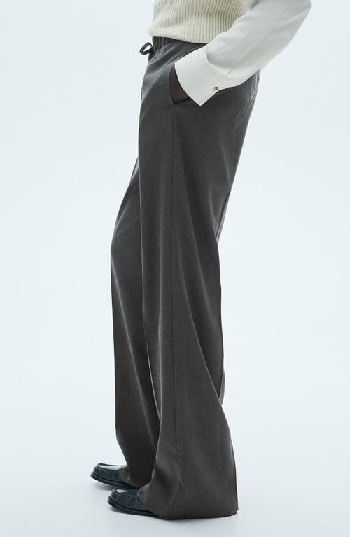Shop Mango Pull-on Relaxed Straight Leg Pants In Grey
