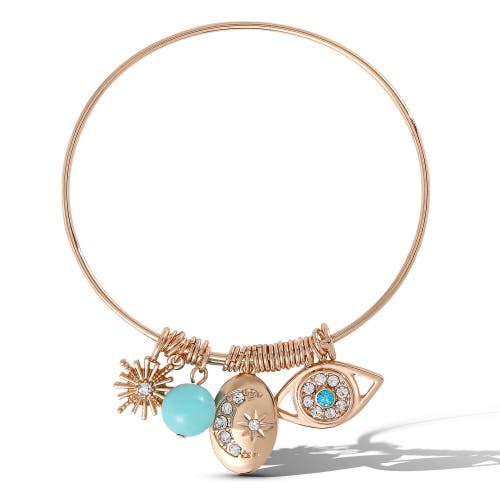 Jessica Simpson Turquoise Evil Eye Bracelet In Gold