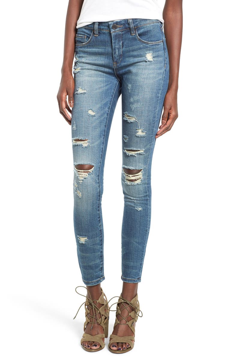 BLANKNYC 'So-Called Life' Destroyed Skinny Jeans, Main, color, 