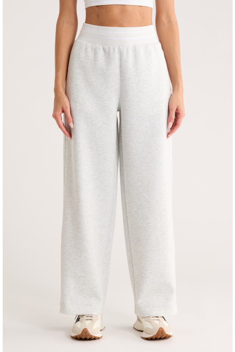 Sanctuary Scuba Knit Wide Leg Pants, Main, color, HEATHER LIGHT GREY