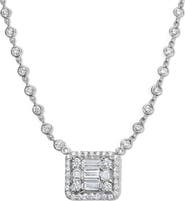Mindi Mond Clarity³ All Diamond Halo Cube 18K White Gold Pendant Necklace