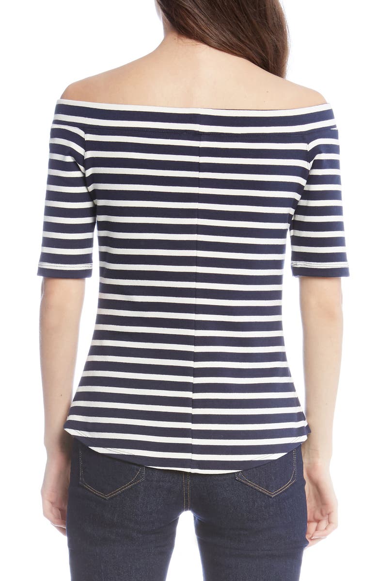 Karen Kane Off the Shoulder Stripe Top, Alternate, color, Striped