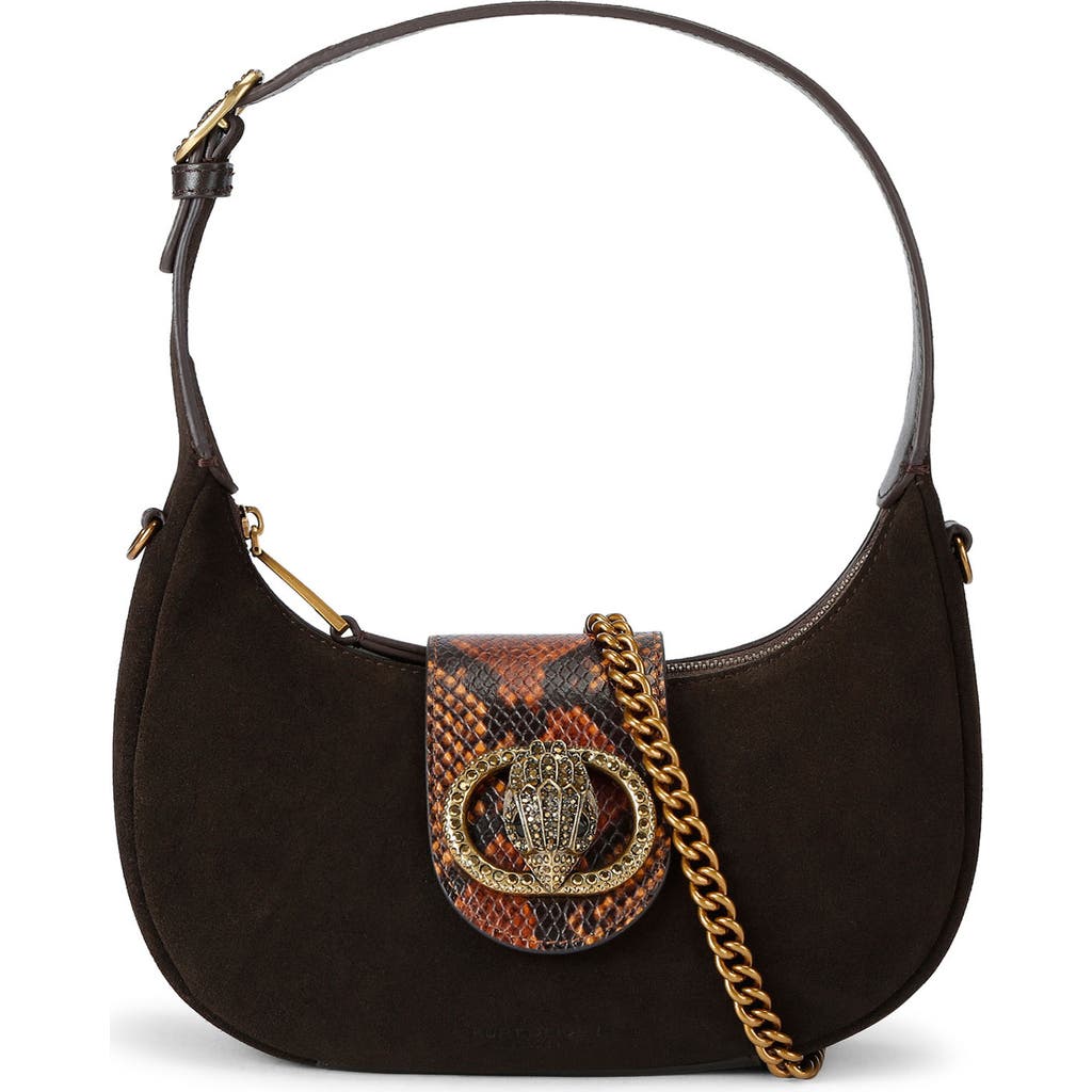 Kurt Geiger London Small Chelsea Leather Hobo Bag In Brown