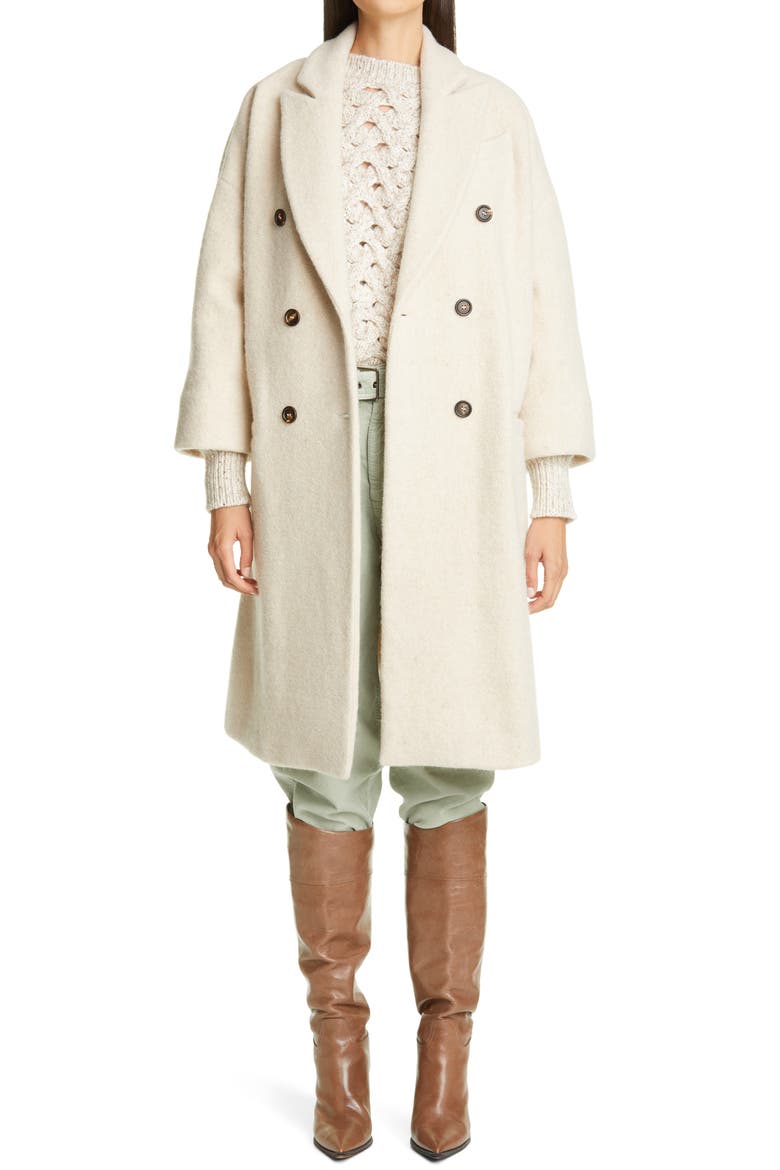Cashmere Blend Double Breasted Coat, Main, color, IVORY