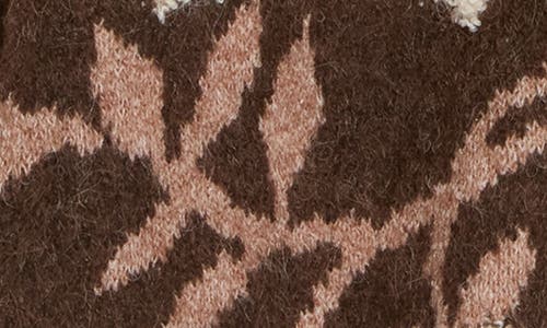 Dr2 By Daniel Rainn Floral Jacquard Button Front Cardigan In Brown