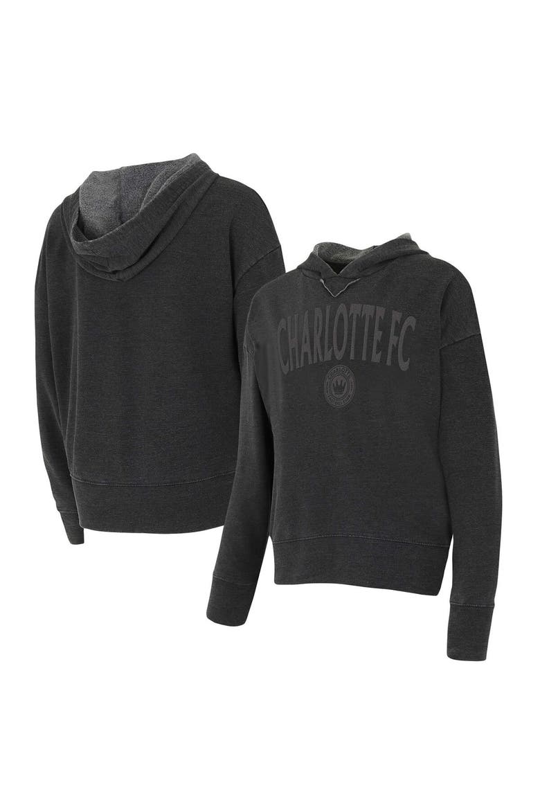 Women's Concepts Sport Charcoal Charlotte FC Volley Hoodie Long Sleeve T-Shirt, Main, color, Charcoal