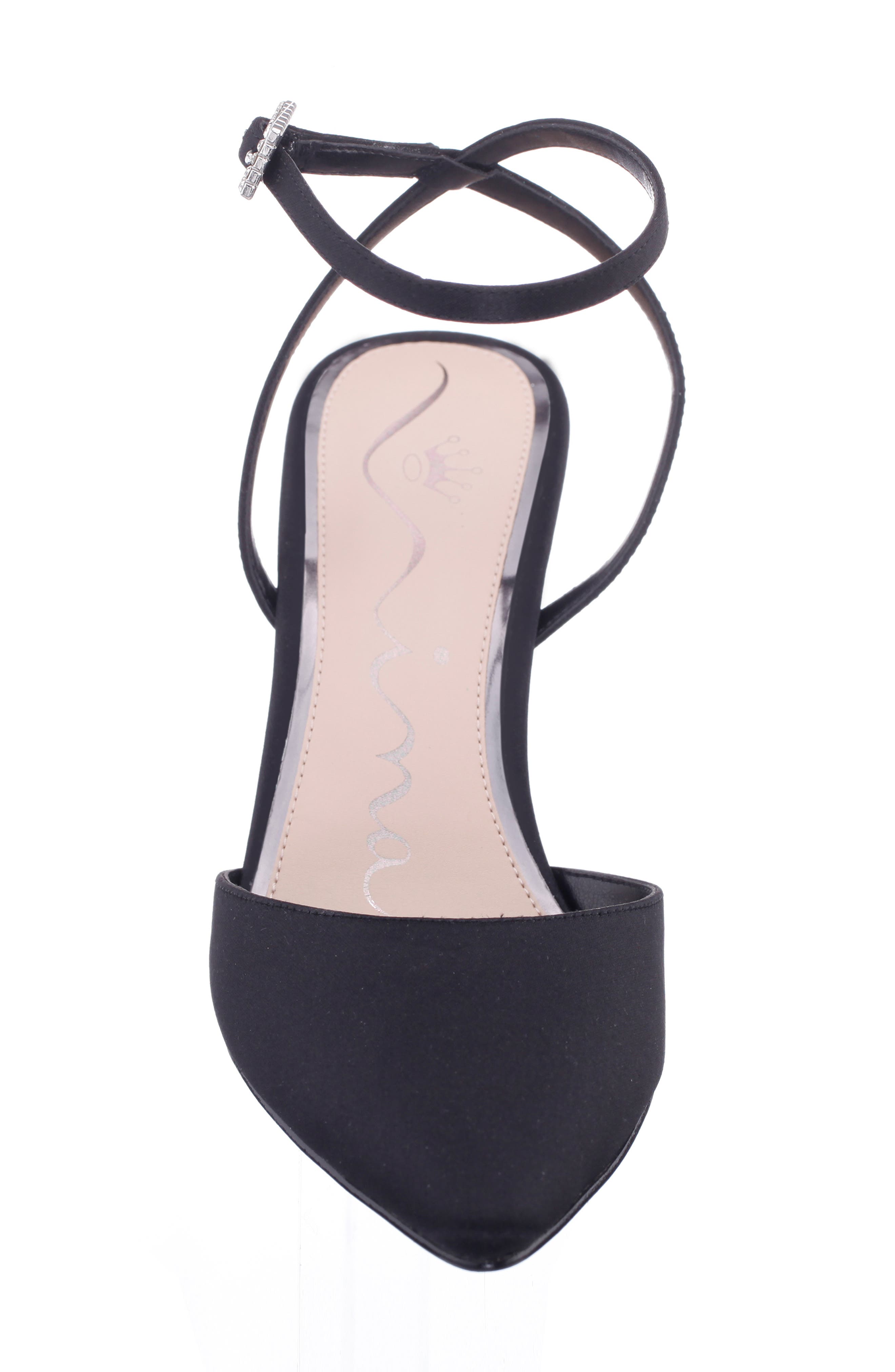 Nina Nasha Ankle Strap Pointed Toe Pump, Alternate, color, Black