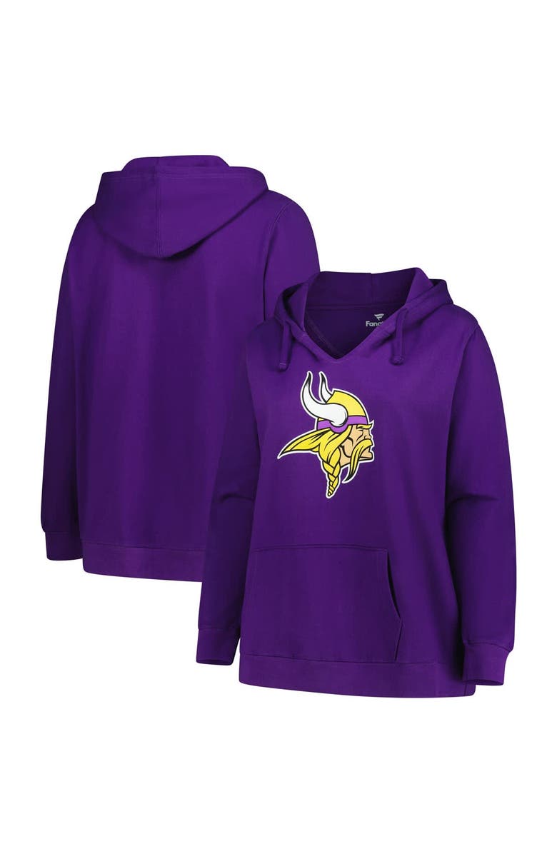 FANATICS Women's Fanatics Purple Minnesota Vikings Plus Size V-Neck Pullover Hoodie, Main, color, Purple
