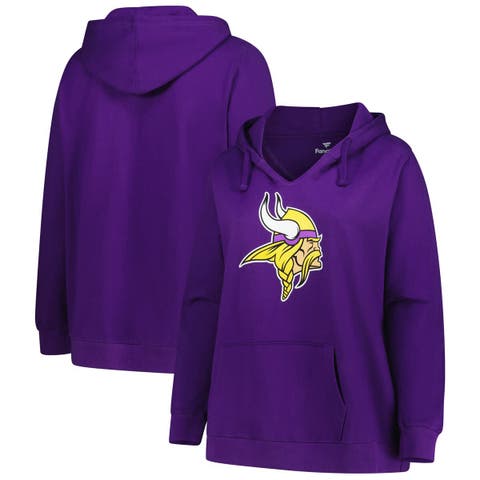 Women's Fanatics Purple Minnesota Vikings Plus Size V-Neck Pullover Hoodie