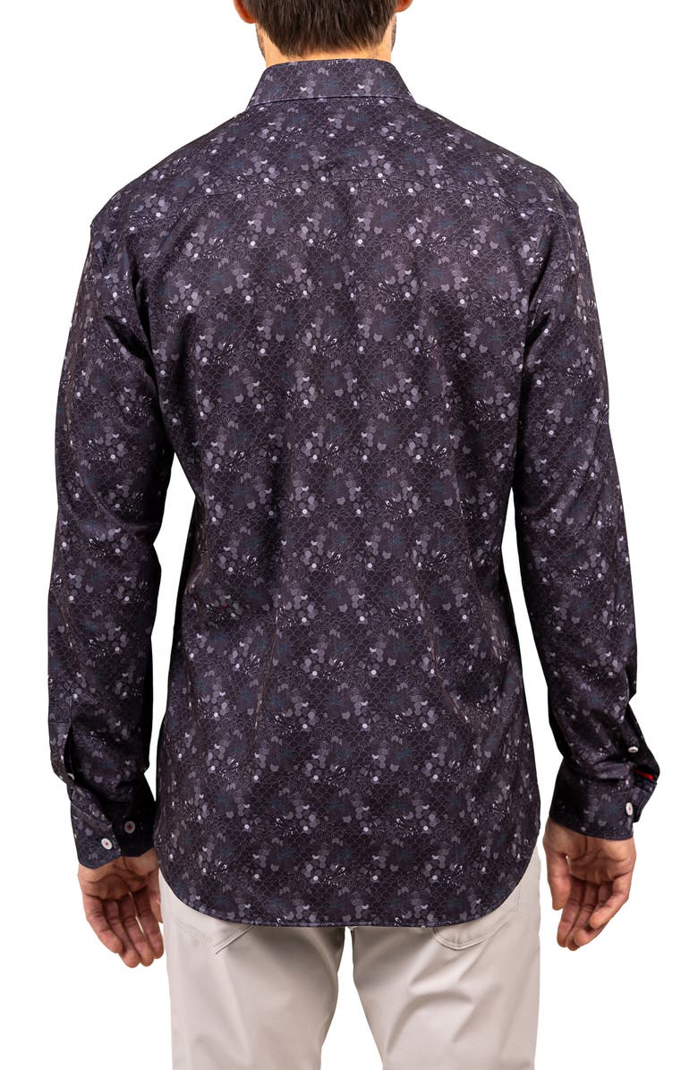 Maceoo Fibonacci Stretch Ascension 3315 Contemporary Fit Button-Up Shirt, Alternate, color, Black