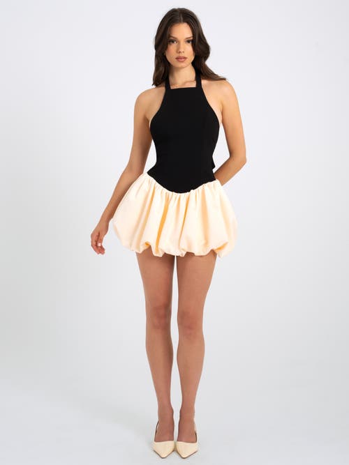 Miss Circle Yaira Backless Drop Waist Mini Bubble Dress In Multi