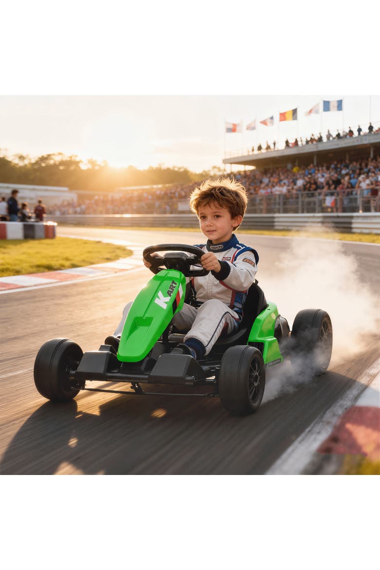 Electric Drift Go Kart, Alternate, color, Green