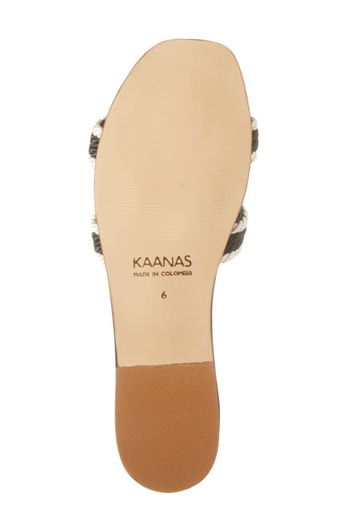 Kaanas Olas Slide Sandal In Black/white